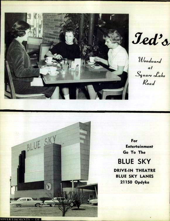 Teds Drive-In (Teds Trailer) - Old Yearbook Ad